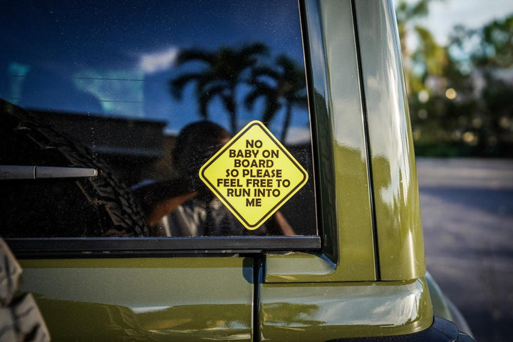 No Baby On Board Sticker 5" - Universal