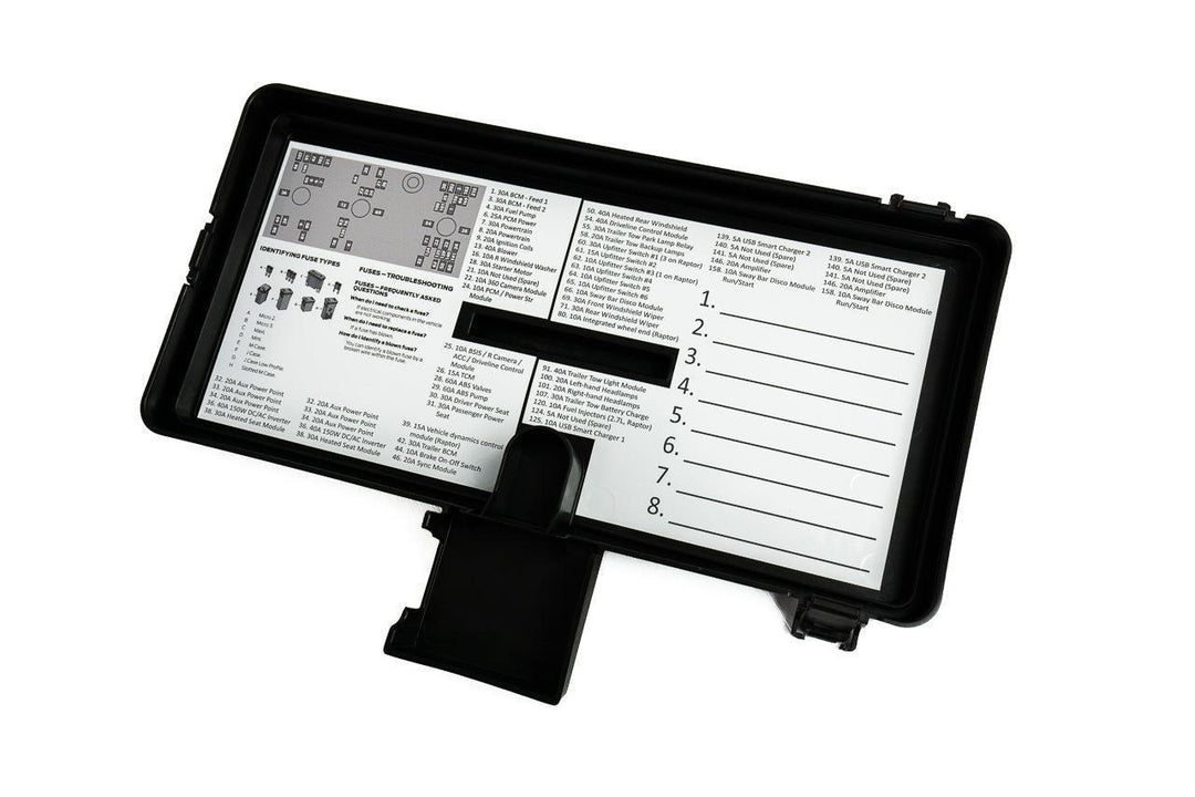 Printed Series Underhood Fuse Box Lid Labels - 2021+ Bronco