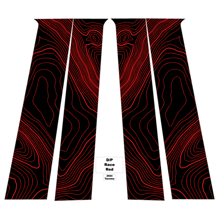 Topographic B Pillar Overlays - 2024+ Tacoma Double Cab / 2025+ 4Runner