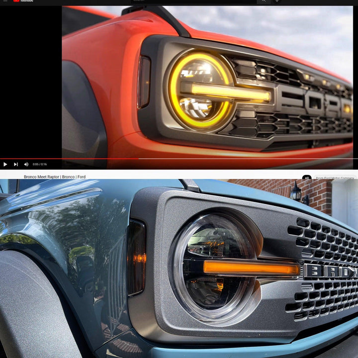 Smoked Sidemarker Overlays (Front and Rear) - 2021+ Bronco (w/ LED Taillights)