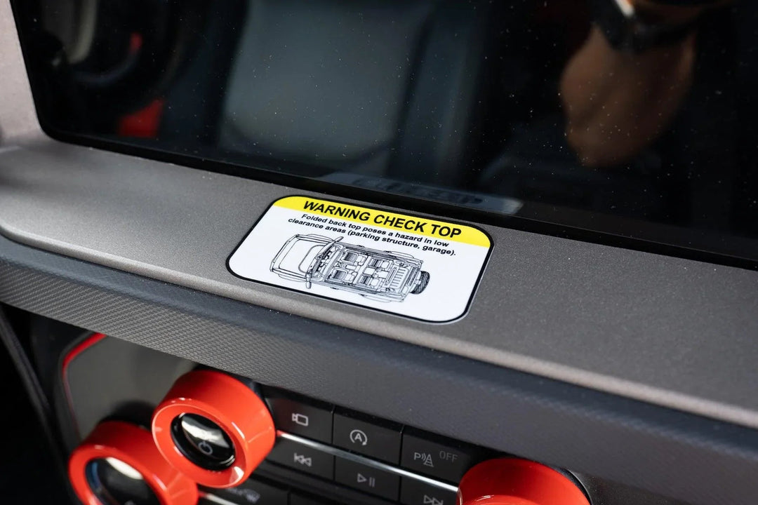 Soft Top Warning Labels - 2021+ Bronco