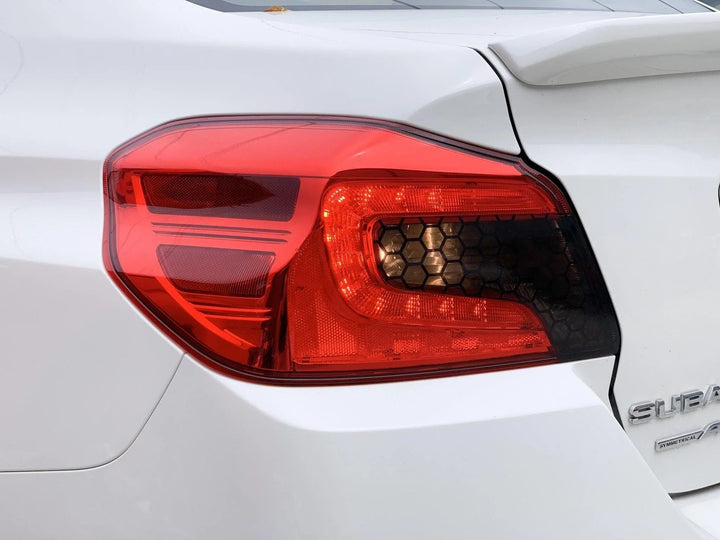 Special Edition Dark Smoke Honeycomb Tail Light Overlays - 2015-2021 WRX / STI