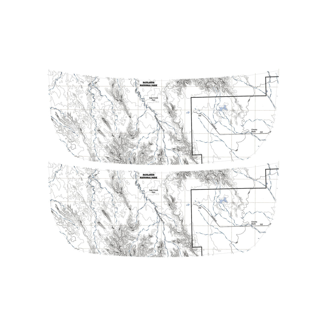 Stealth Clear Badlands Topographic Map Hood Overlay - 2021+ Bronco
