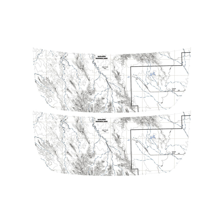 Stealth Clear Badlands Topographic Map Hood Overlay - 2021+ Bronco