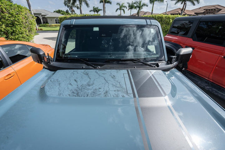 Stealth Clear Badlands Topographic Map Hood Overlay - 2021+ Bronco