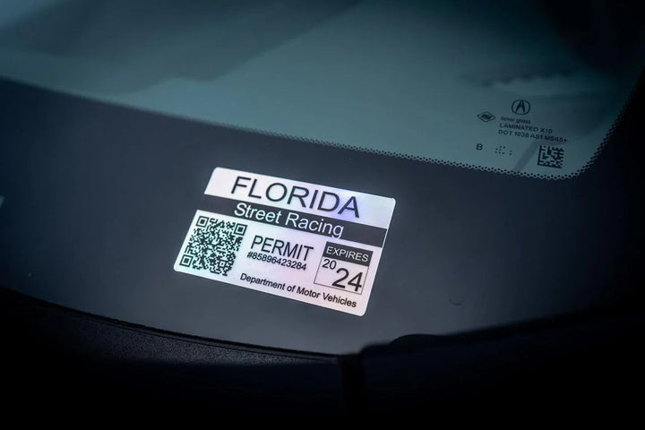 Street Racing Permit Sticker 3.5" - All States