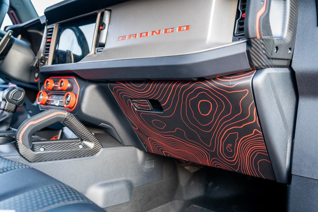 Topo Glovebox Overlay Kit (Printed Series) - 2021+ Bronco