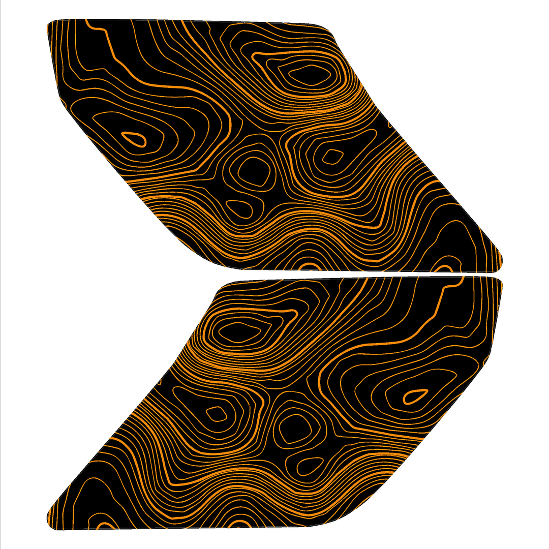 Topographic Interior Sun Visor Overlays - 2024+ Ranger Raptor (with Homelink)