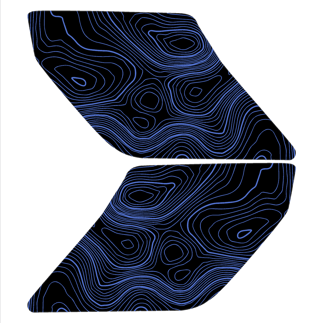 Topographic Interior Sun Visor Overlays - 2024+ Ranger Raptor (with Homelink)