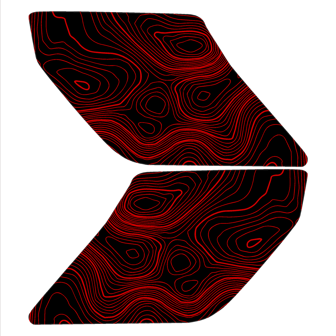 Topographic Interior Sun Visor Overlays - 2024+ Ranger Raptor (with Homelink)