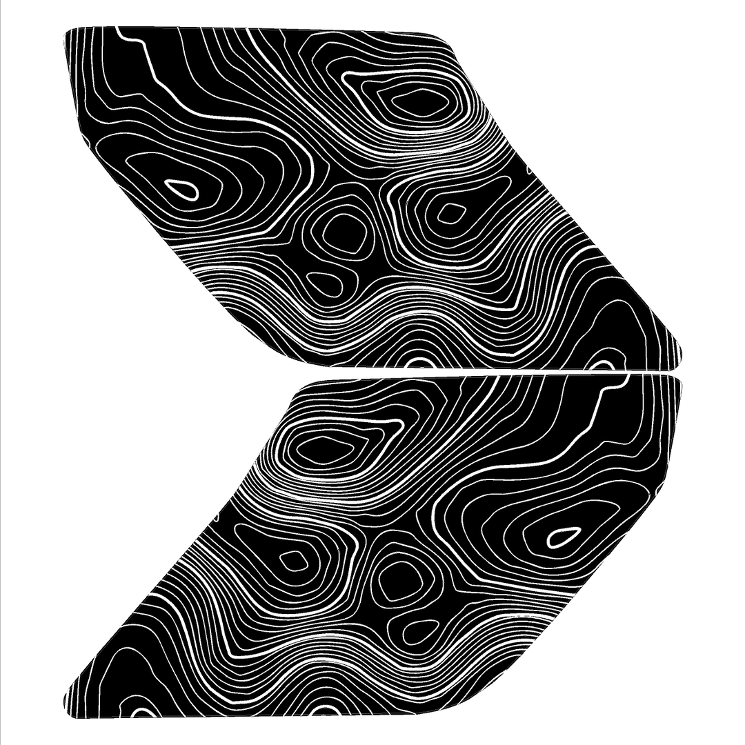 Topo Interior Sun Visor Overlays (Printed Series) - 2021+ Bronco (with Homelink)