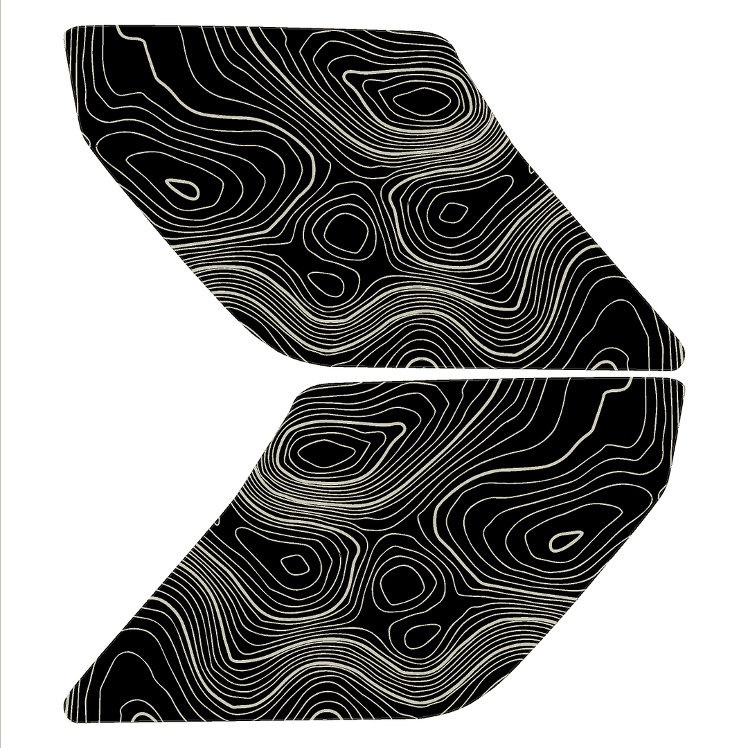 Topographic Interior Sun Visor Overlays - 2024+ Ranger Raptor (with Homelink)