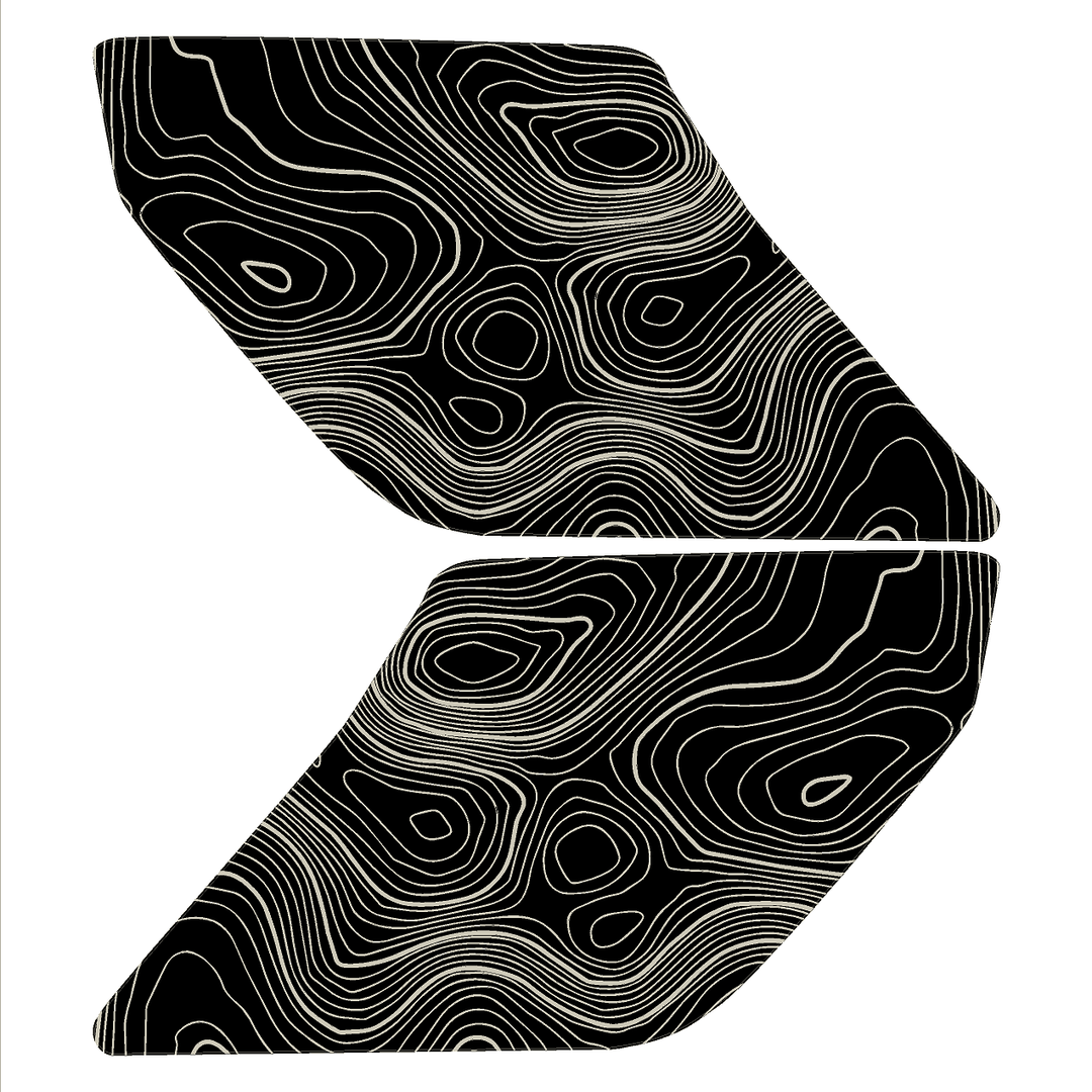 Topo Interior Sun Visor Overlays (Printed Series) - 2021+ Bronco (NO Homelink)