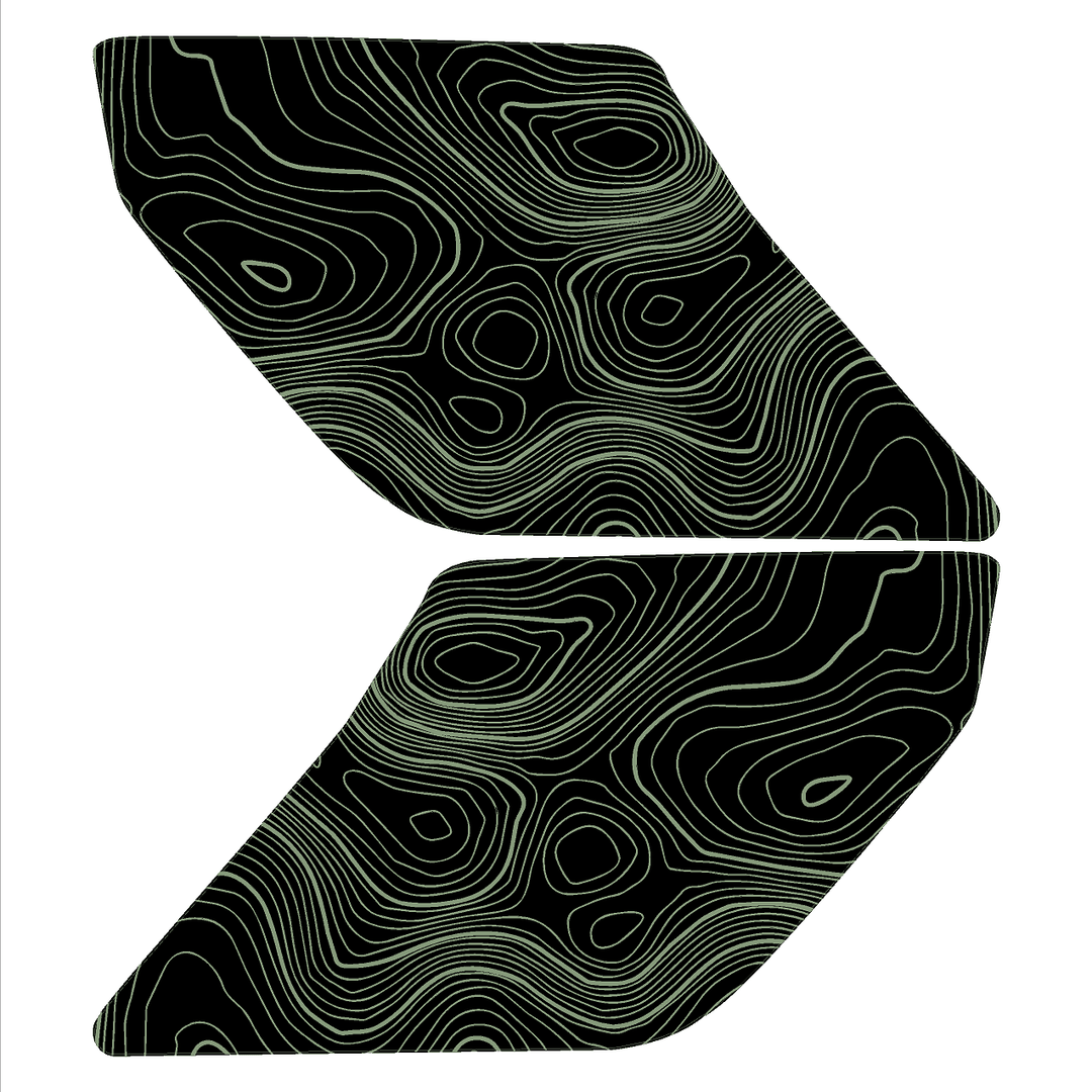 Topographic Interior Sun Visor Overlays - 2024+ Ranger Raptor (with Homelink)