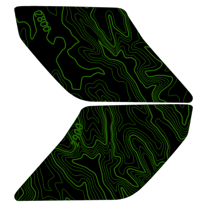 Topo Interior Sun Visor Overlays (Printed Series) - 2021+ Bronco (NO Homelink)