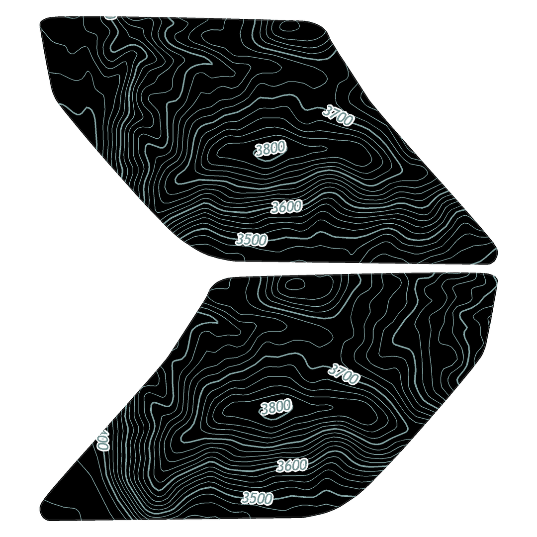 Topo Interior Sun Visor Overlays (Printed Series) - 2021+ Bronco (NO Homelink)