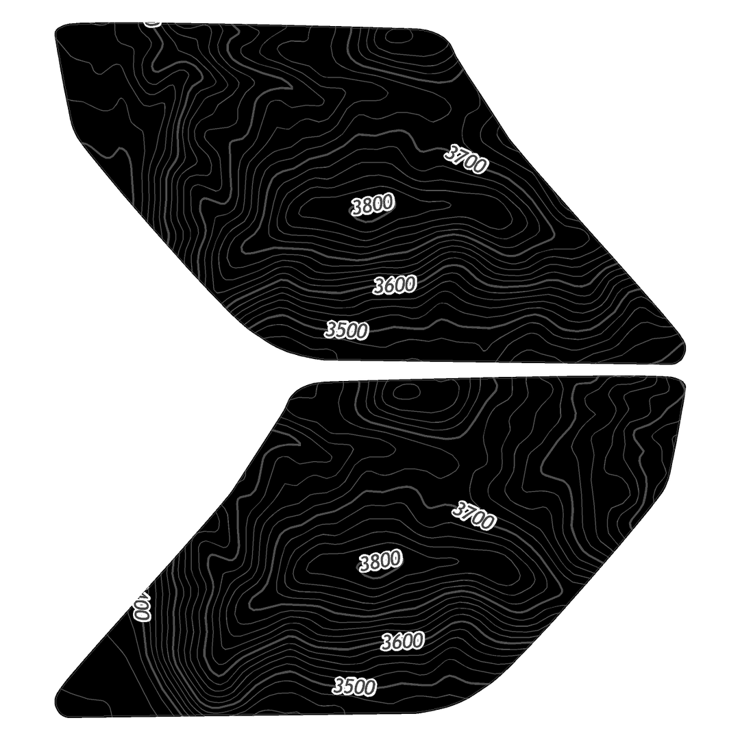 Topo Interior Sun Visor Overlays (Printed Series) - 2021+ Bronco (NO Homelink)