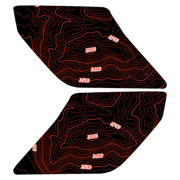 Topo Interior Sun Visor Overlays (Printed Series) - 2021+ Bronco (NO Homelink)