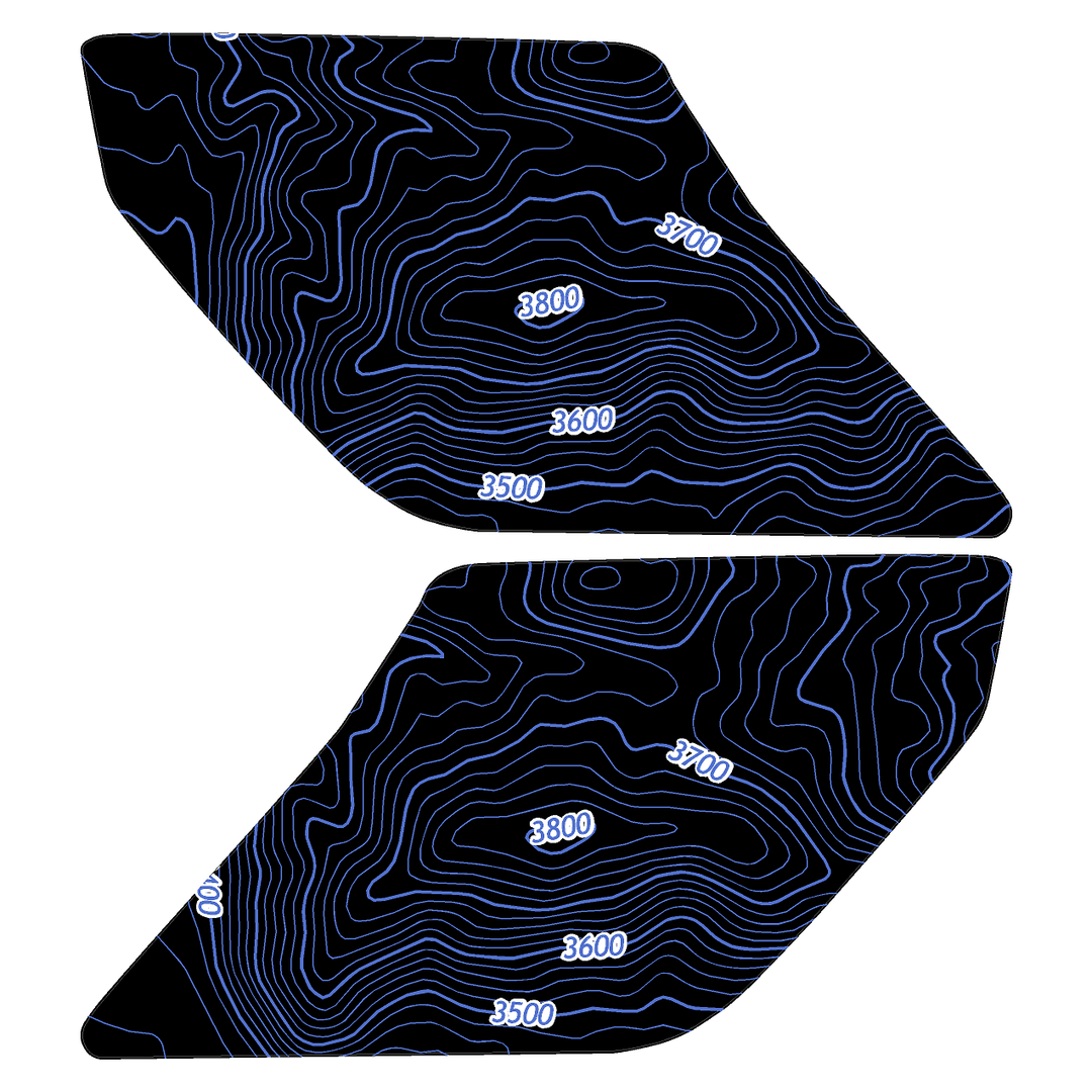 Topo Interior Sun Visor Overlays (Printed Series) - 2021+ Bronco (with Homelink)