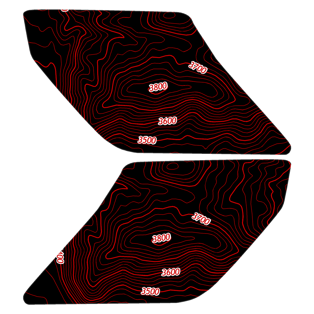 Topo Interior Sun Visor Overlays (Printed Series) - 2021+ Bronco (NO Homelink)