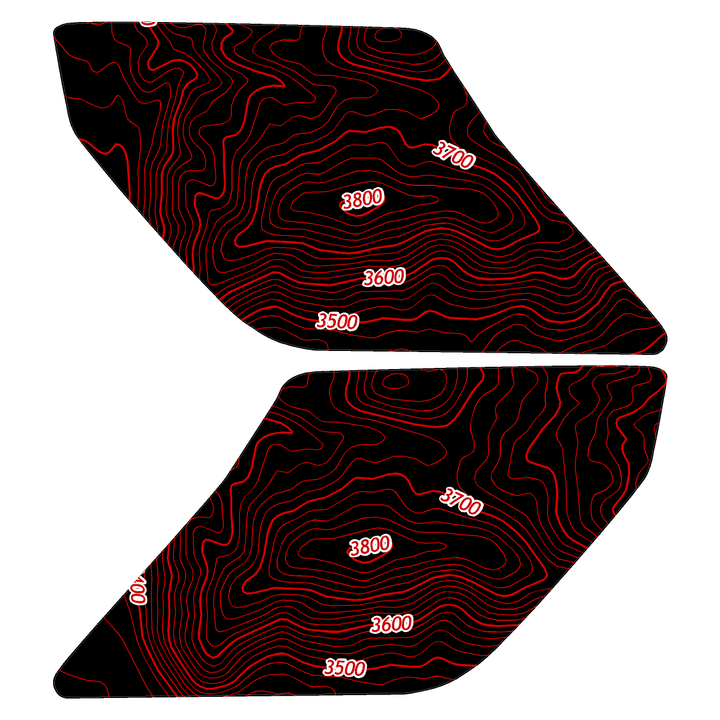 Topo Interior Sun Visor Overlays (Printed Series) - 2021+ Bronco (NO Homelink)