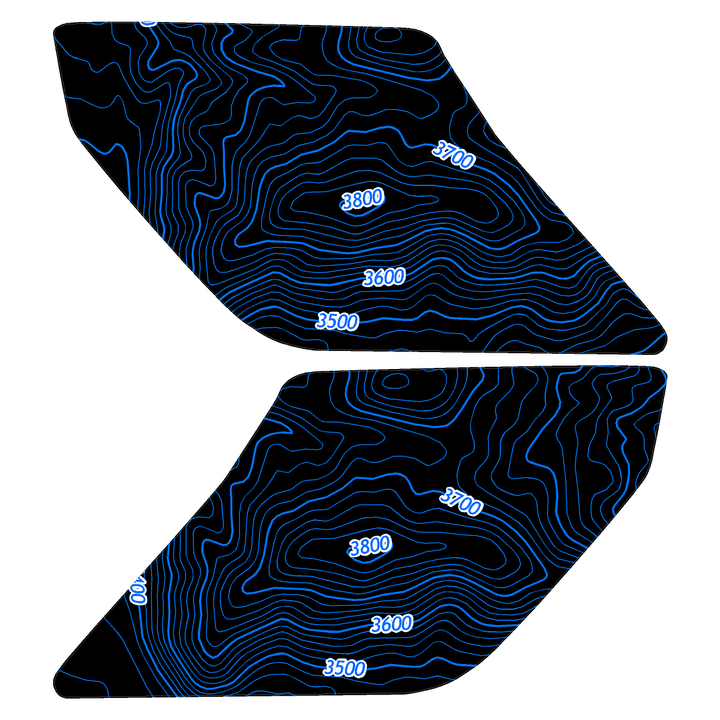Topo Interior Sun Visor Overlays (Printed Series) - 2021+ Bronco (NO Homelink)