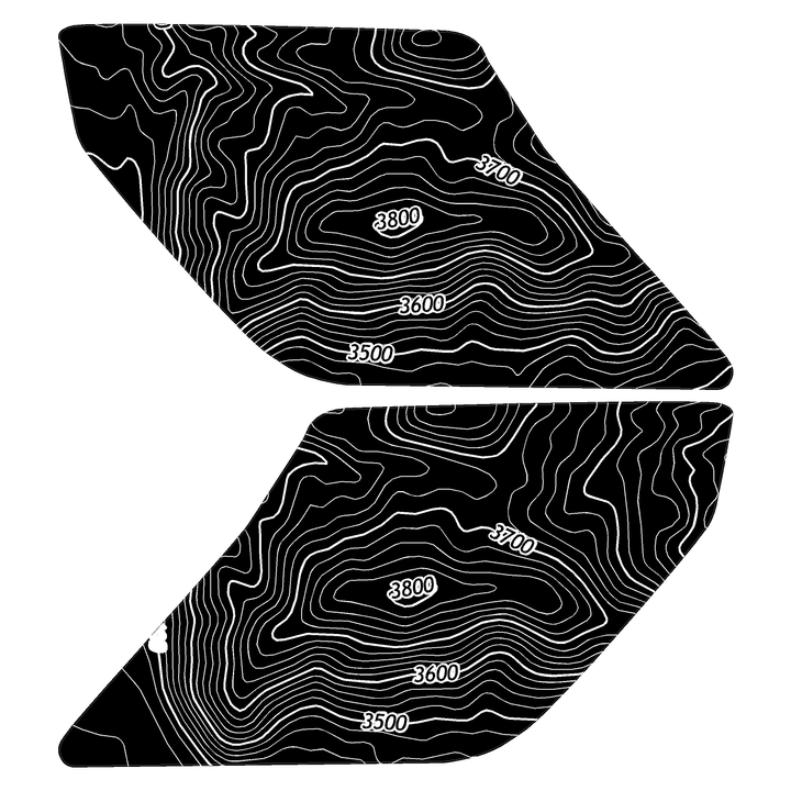 Topo Interior Sun Visor Overlays (Printed Series) - 2021+ Bronco (NO Homelink)