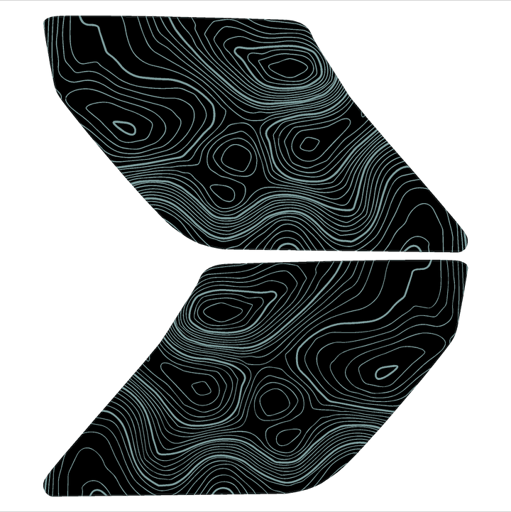 Topo Interior Sun Visor Overlays (Printed Series) - 2021+ Bronco (NO Homelink)