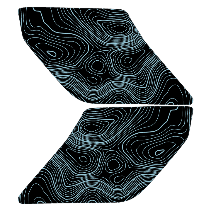 Topographic Interior Sun Visor Overlays - 2024+ Ranger Raptor (with Homelink)