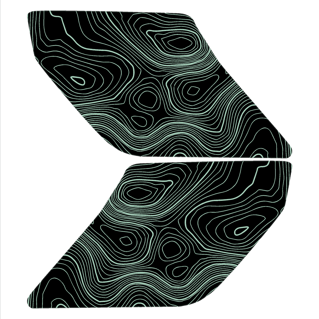 Topo Interior Sun Visor Overlays (Printed Series) - 2021+ Bronco (NO Homelink)