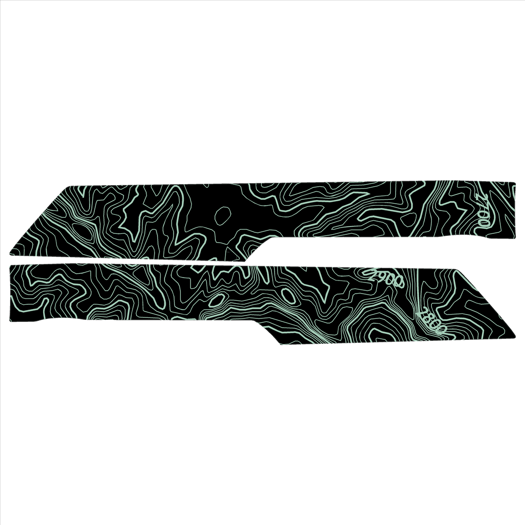 Topo Front Interior Upper Door Card Insert Overlays (Printed Series) - 2021+ Bronco 4 Door