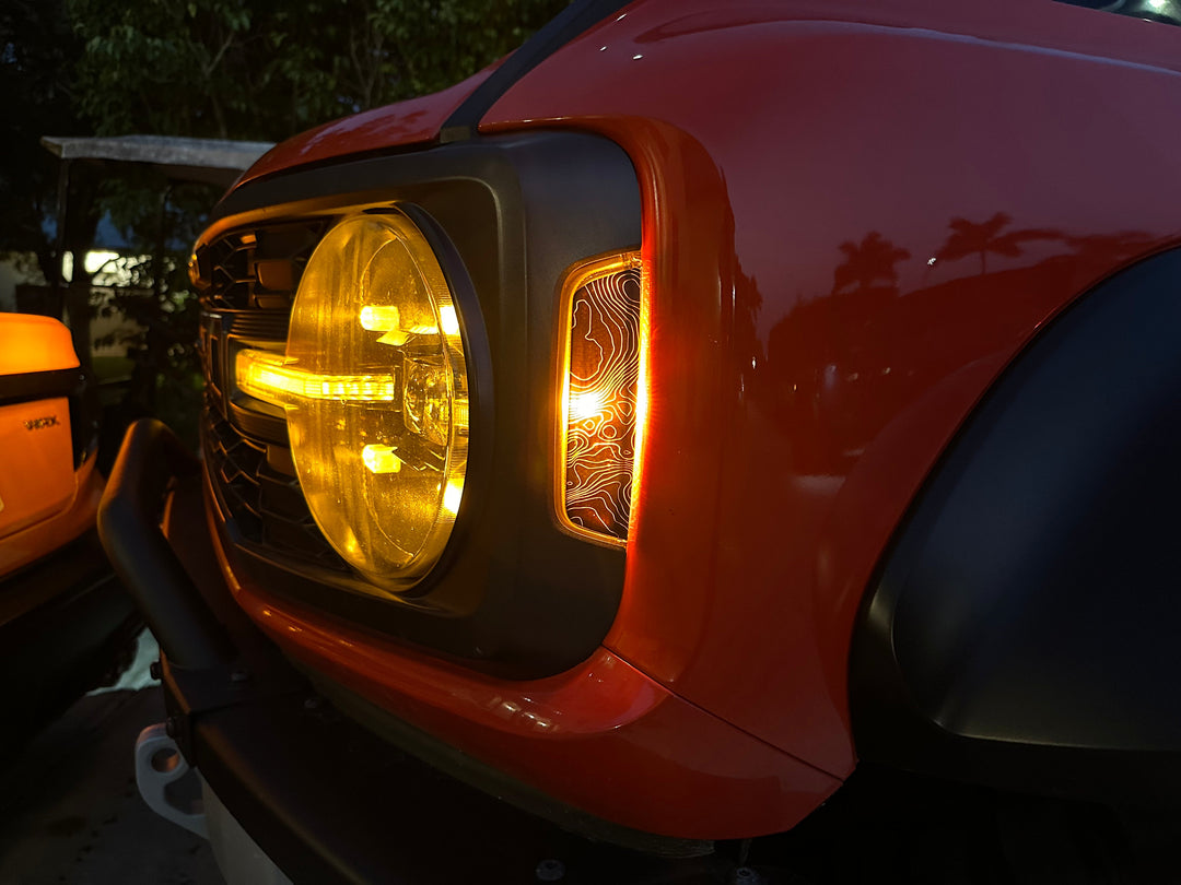 Topo Sidemarker Overlays (Front Only, Printed Series) - 2021+ Bronco (ALL)