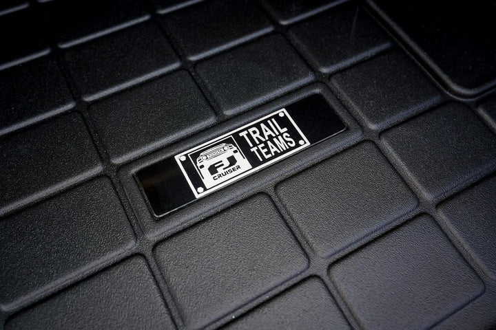 Toyota FJ Cruiser "Trail Teams" Weathertech Floor Mat Logo (Etched Metal) - Universal