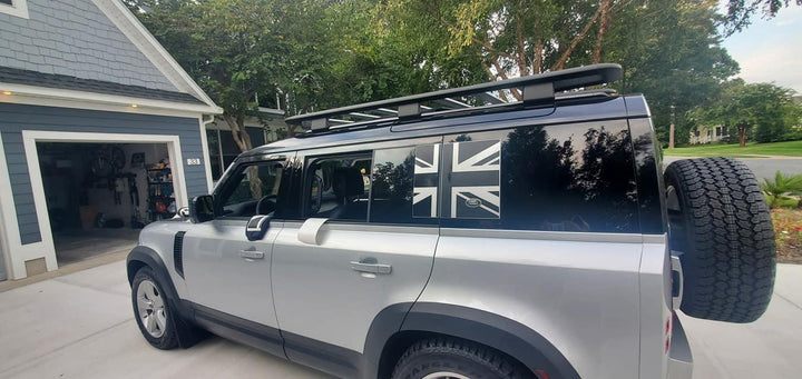 Union Jack Side Window Panel Overlay (Matte Black) - 2020+ Land Rover Defender 110 / 130