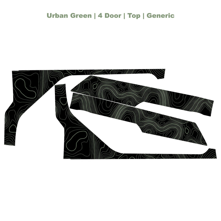 Topographic Upper Door Overlay Kit (Printed Series) - 2021+ Bronco 4 Door