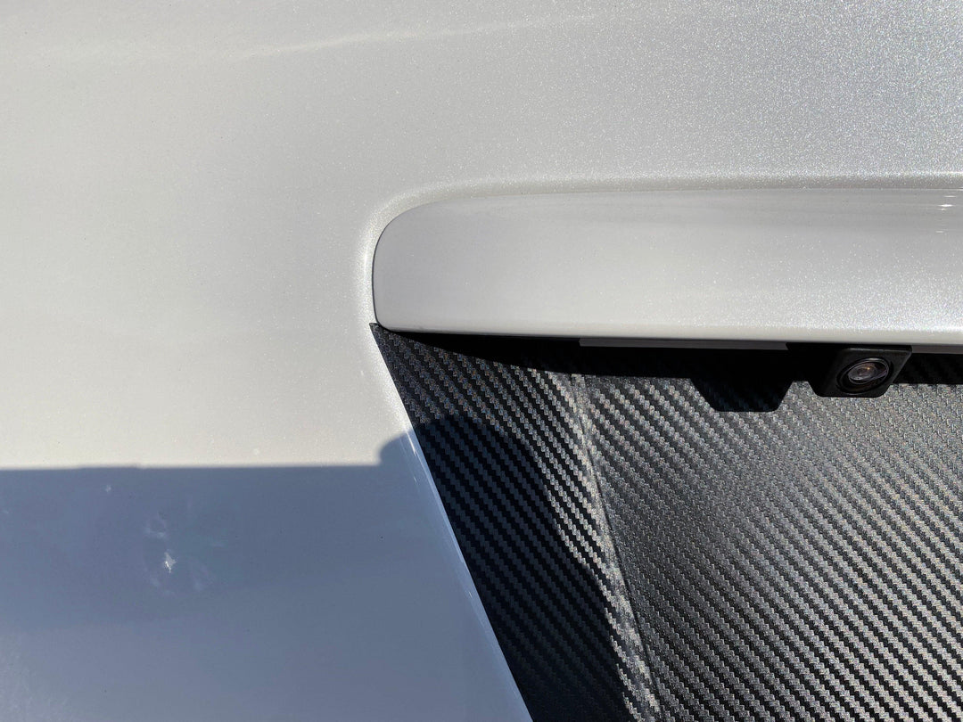 V1 3D Carbon License Plate Panel Black Out Overlays - 2015-2020 Subaru WRX / STI