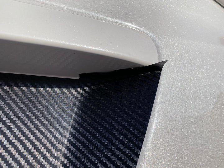 V1 3D Carbon License Plate Panel Black Out Overlays - 2015-2020 Subaru WRX / STI