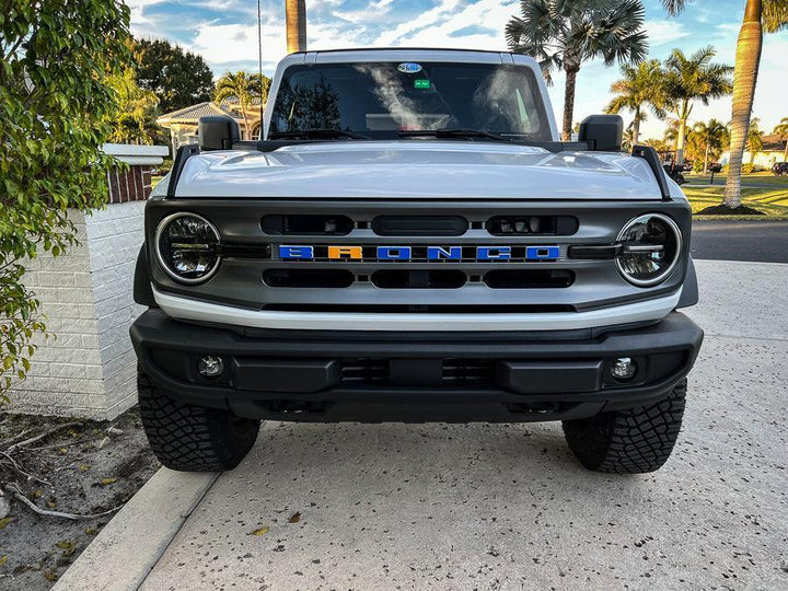 V2 Smoked Shortie Style Light Bar Overlays - 2021+ Bronco (Standard Headlights)
