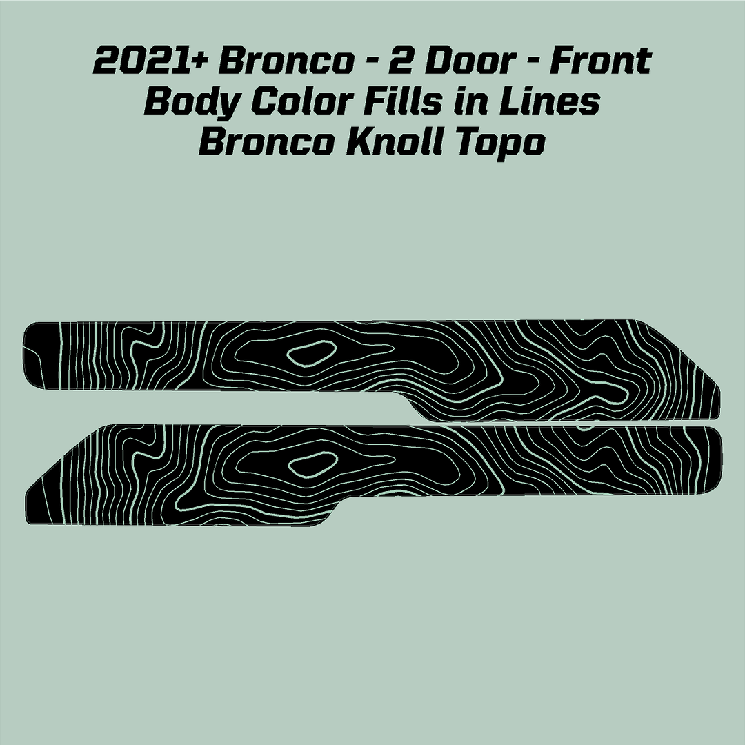 Topo Front Interior Upper Door Card Insert Overlays (Printed Series) - 2021+ Bronco 2 Door
